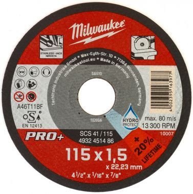 Отрезной диск по металлу SCT 41 / 115 PRO+ MILWAUKEE 4932451486 ― MILWAUKEE