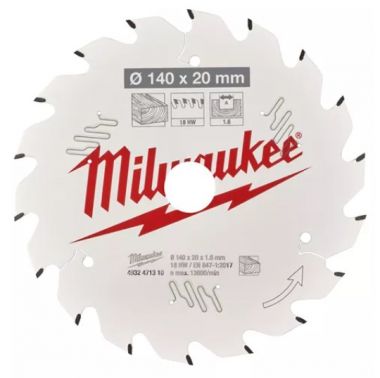 Пильный диск MILWAUKEE для циркулярной пилы по дереву 140x20x1,6x18 4932471310 ― MILWAUKEE
