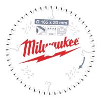 Пильный диск MILWAUKEE для циркулярной пилы по алюминию 165x20x2,2x52 4932471296