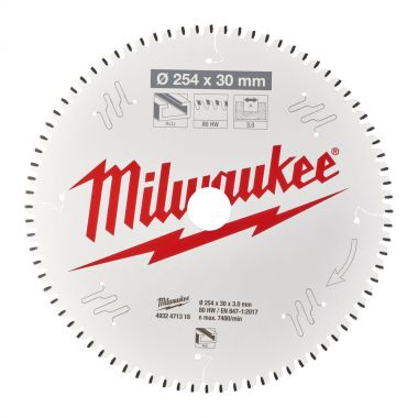 Пильный диск для торцовочной пилы по алюминию 254x30x3,0x80 4932471318 ― MILWAUKEE