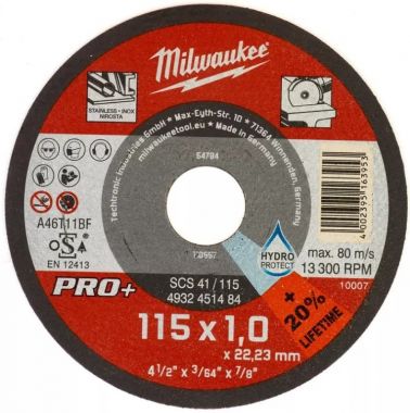 Отрезной диск по металлу SCS 41/115x1 PRO+ MILWAUKEE 4932451484 ― MILWAUKEE