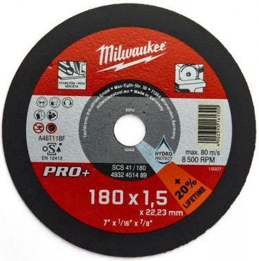 Отрезной диск по металлу SCS 41/180х1.5 PRO+ MILWAUKEE 4932451489 ― MILWAUKEE