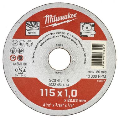 Отрезной диск по металлу SCS 41 MILWAUKEE 4932451474 ― MILWAUKEE