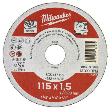 Отрезной диск по металлу SCS 41 MILWAUKEE 4932451476 ― MILWAUKEE