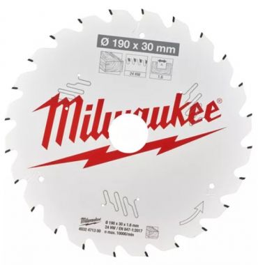 Пильный диск MILWAUKEE для циркулярной пилы по дереву 190x30x1,6x24 4932471300 ― MILWAUKEE
