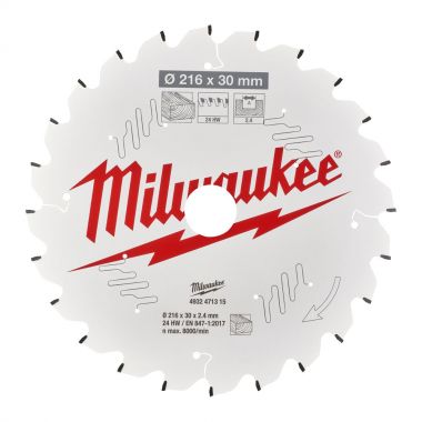 Пильный диск MILWAUKEE для торцовочной пилы по дереву 216x30x2,4x24 4932471315 ― MILWAUKEE