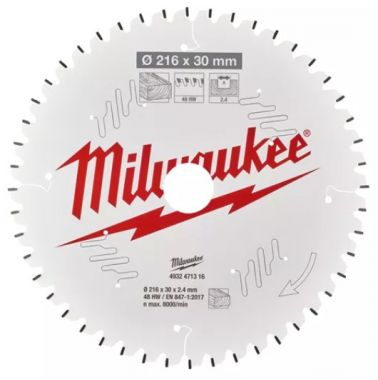 Пильный диск MILWAUKEE для торцовочной пилы по дереву 216x30x2,4x48 4932471316 ― MILWAUKEE