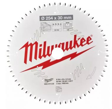 Пильный диск MILWAUKEE для торцовочной пилы по дереву 254x30x3,0x60 4932471320 ― MILWAUKEE