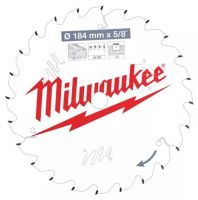 Пильный диск MILWAUKEE для циркулярной пилы по дереву 184x5/8x1,6x24 4932471378