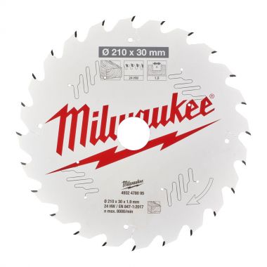 Пильный диск MILWAUKEE для настольной пилы по дереву 210x30x1.9x24 4932478095 ― MILWAUKEE