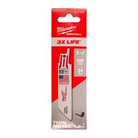 Полотно сабельное SAWZALL™ 100х1.0 THIN KERF Bi-Metal 8%Co (5шт/уп) (экоупак.) Арт. 4847 MILWAUKEE 48475185