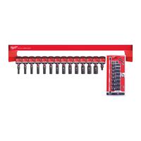 Ударные торцевые головки 1'' MILWAUKEE 3/8" impact sockets long - 1 m row 4932478593