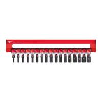 Ударные торцевые головки 1'' MILWAUKEE 1/2" impact sockets long - 1 m row 4932478595