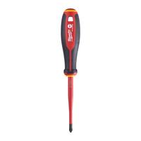 Отвертка диэлектрическая VDE PH/SL2 x100 трехгранная рукоятка MILWAUKEE 4932478734