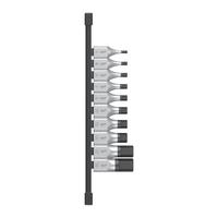 Головки 1/2" HEX набор 10ед. на планке (4-19мм) MILWAUKEE 4932480853