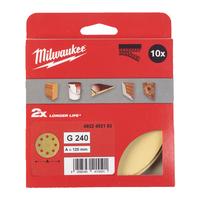 Шлиф. круг высокопроизв. 125/8 отв. H&L зерно 240 (10 шт/уп) MILWAUKEE 4932492183