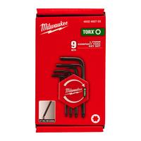 Ключи L-образные TORX короткие в футляре T8-T40 (9ед/наб) MILWAUKEE 4932492703