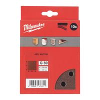 Шлиф. бумага 115x107 H&L зерно 80 (10 шт/уп) MILWAUKEE 4932492760