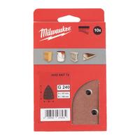 Шлиф. лист дельта 100x147мм / 7 отв. H&L зерн. 240 (10 шт/уп) MILWAUKEE 4932492772