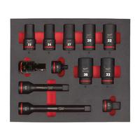 Головки 3/4" ударные удлиненные SHOCKWAVE™ набор №1 в ложементе 11ед. MILWAUKEE 4932493398