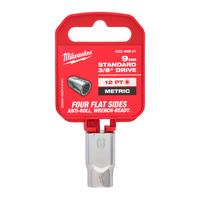 Торцевая головка метрическая стандартная 12-гранная, привод 3/8'' MILWAUKEE 3/8'' Drive Metric Standard 12-Point Socket - 9mm 4932498801