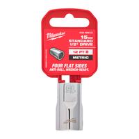 Головка торцевая метрическая стандартная 12-гранная с приводом 1/2'' MILWAUKEE 1/2'' Drive Metric Standard 12-Point Socket - 15mm 4932498825