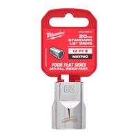 Головка торцевая метрическая стандартная 12-гранная с приводом 1/2'' MILWAUKEE 1/2'' Drive Metric Standard 12-Point Socket - 20mm 4932498830