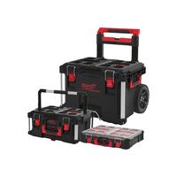 Ящики PACKOUT™ набор №3 (ящик на кол.+кейс бол.+органайзер) MILWAUKEE 4932499041
