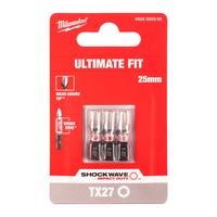 Бита ударная Shockwave Torx MILWAUKEE S/Bit ShW TX27 25mm - 3 pc 4932500365