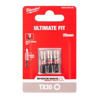 Бита ударная Shockwave Torx MILWAUKEE S/Bit ShW TX30 25mm - 3 pc 4932500366