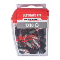 Бита Torx профессиональная MILWAUKEE S/Bit ShW CD TX10 25mm - 25 pc 4932500398