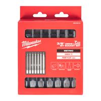 Набор удлинённых бит-головок HEX метрических привод 3/8'' MILWAUKEE 7 pc 3/8'' Drive Metric Hex Long Bit Socket Set 4932500435