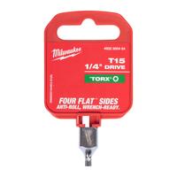 Головка-бита Torx укороченная с приводом 1/4'' MILWAUKEE 1/4'' Drive T15 Torx Stubby Bit Socket 4932500464