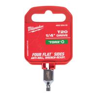 Головка-бита Torx укороченная с приводом 1/4'' MILWAUKEE 1/4'' Drive T20 Torx Stubby Bit Socket 4932500465