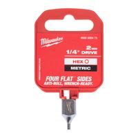 Головка-бита шестигранная укороченная с приводом 1/4'' MILWAUKEE 1/4'' Drive 2mm Hex Stubby Bit Socket 4932500473