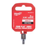 Головка-бита шестигранная укороченная с приводом 1/4'' MILWAUKEE 1/4'' Drive 4mm Hex Stubby Bit Socket 4932500476