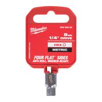 Головка-бита шестигранная укороченная с приводом 1/4'' MILWAUKEE 1/4'' Drive 8mm Hex Stubby Bit Socket 4932500480