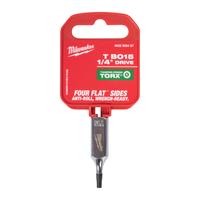 Головка-бита Torx с защитой от вскрытия с приводом 1/4'' MILWAUKEE 1/4'' Drive T15 Tamper Proof Torx Bit Socket 4932500497
