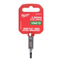 Головка-бита Torx с защитой от вскрытия с приводом 1/4'' MILWAUKEE 1/4'' Drive T20 Tamper Proof Torx Bit Socket 4932500498