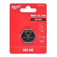 Плашка резьбонарезная метрическая шестигранная MILWAUKEE M4-0.75 mm HEX threading DIE 4932500611