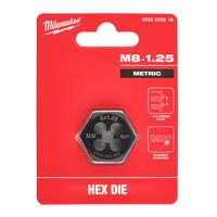 Плашка резьбонарезная метрическая шестигранная MILWAUKEE M8-1.25 mm HEX threading DIE 4932500616