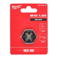 Плашка резьбонарезная метрическая шестигранная MILWAUKEE M10-1.50 mm HEX threading DIE 4932500620