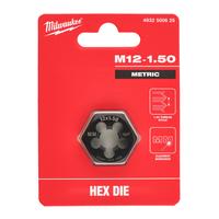 Плашка резьбонарезная метрическая шестигранная MILWAUKEE M12 -1.50 mm HEX threading DIE 4932500625