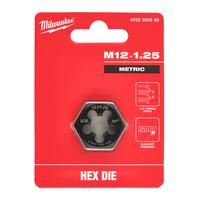 Плашка резьбонарезная метрическая шестигранная MILWAUKEE M12 -1.25 mm HEX threading DIE 4932500626