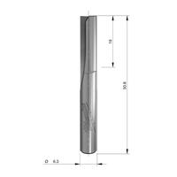Фреза прямая двузаходная MILWAUKEE Rtr B. S1/4'' Straight 2C 6.35/50.8mm - 1 pc 4932500857
