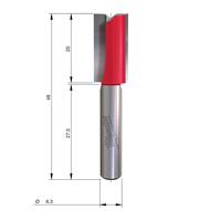 Фреза прямая двузаходная MILWAUKEE Rtr B. S1/4'' Straight 2C 10/48mm - 1 pc 4932500862