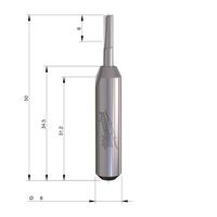 Фреза прямая двузаходная MILWAUKEE Rtr B. S8 Straight 2C 3/50mm - 1 pc 4932500876