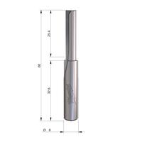 Фреза прямая двузаходная MILWAUKEE Rtr B. S8 Straight 2C 6/60mm - 1 pc 4932500880