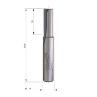 Фреза прямая двузаходная MILWAUKEE Rtr B. S8 Straight 2C 7/49mm - 1 pc 4932500881