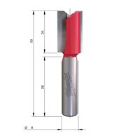 Фреза прямая двузаходная MILWAUKEE Rtr B. S8 Straight 2C 12/50mm - 1 pc 4932500886